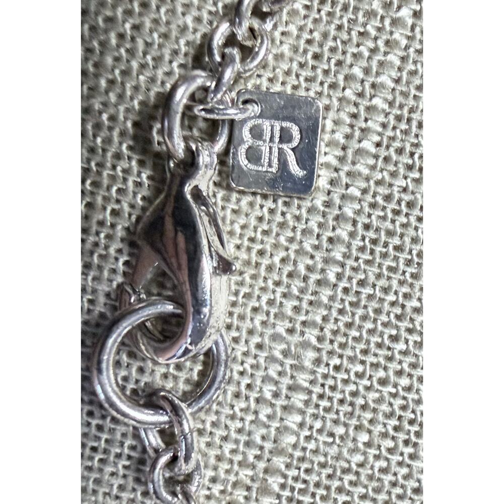 Banana Republic 44” Silver Tone Long Necklace Textured Circle Link Chain - Picture 4 of 6